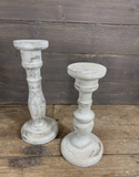 Shabby chic wood candle sticks