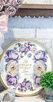 Lilac floral and gold tray