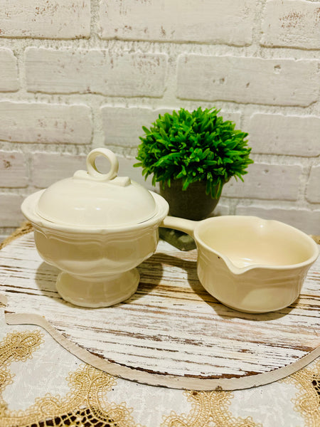 French country sugar and creamer
