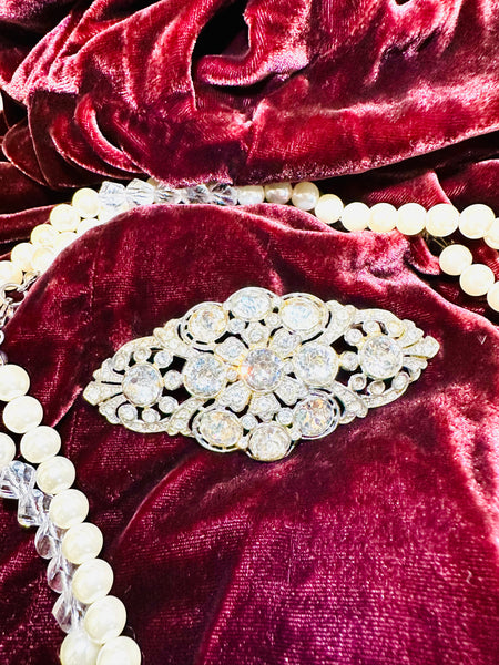 Vintage Victorian rhinestone brooch