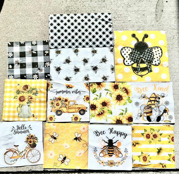 Bee themed napkin bundle
