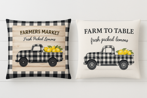 Buffalo check farmhouse truck pillow cases