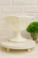 Vintage 1960’s milk glass 6x5 vase with vines and grape.