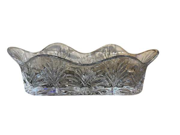 Vintage crystal long bowl