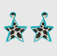 Cow star beaded earrings