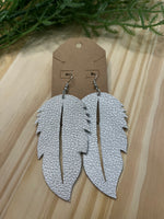 Silver Faux Leather Earrings