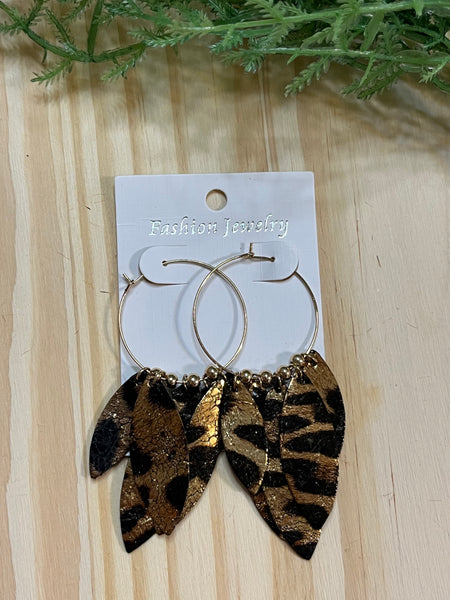 Cheetah hoop earrings